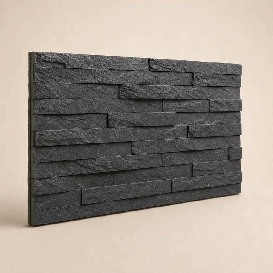 Panou din ardezie antracit cu relief natural stratificat